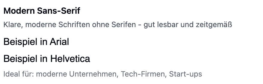 Modern Sans-Serif Klare, moderne Schriften ohne Serifen - gut lesbar und zeitgemäß