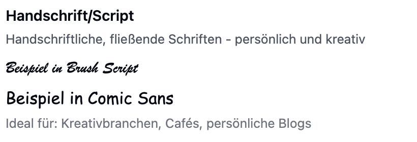 Handschrift/Script Handschriftliche, fließende Schriften - persönlich und kreativ